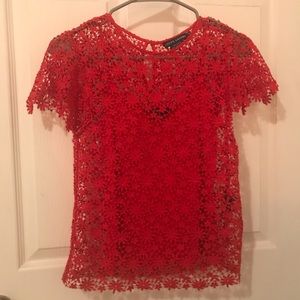 Red Lace Ralph Lauren Top